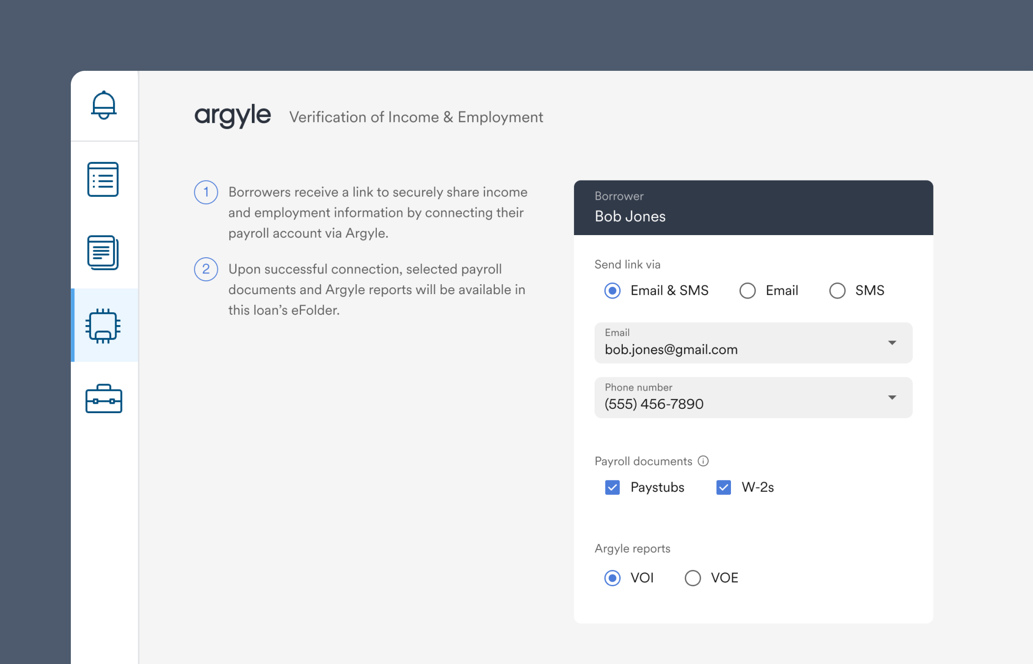 Argyle integrates with the Encompass platform for income and employment verification ordering.
